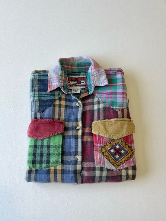 No Barriers Tops - Vintage Patchwork Button Down